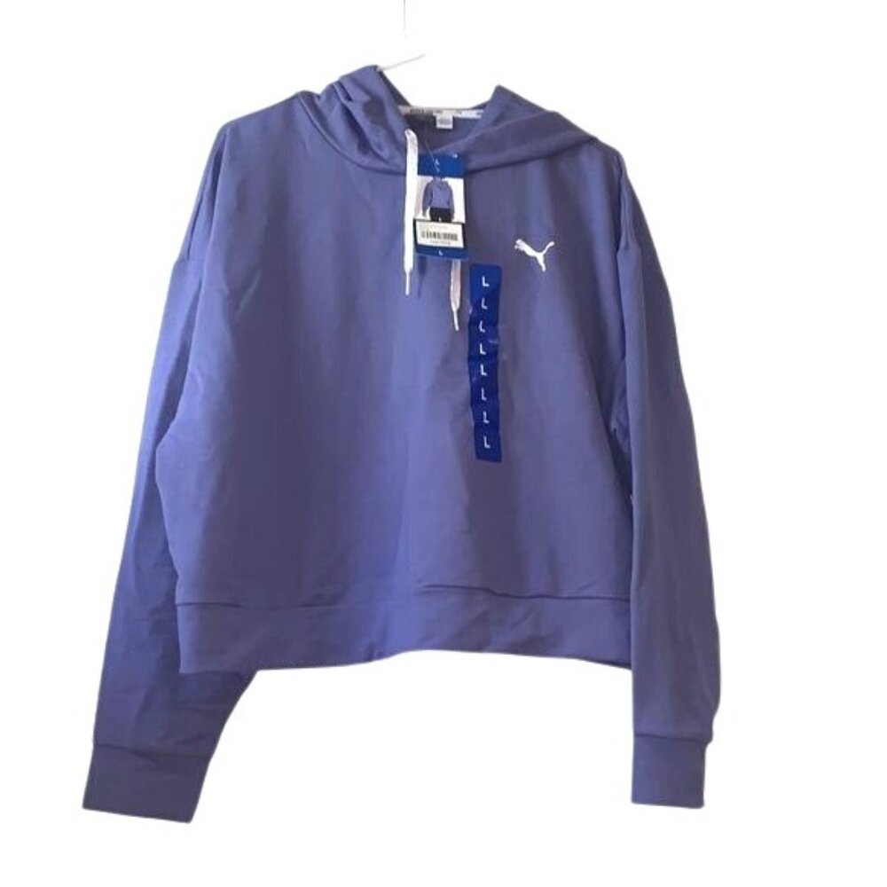Puma cropped hooded sweater Size L Hazy blue